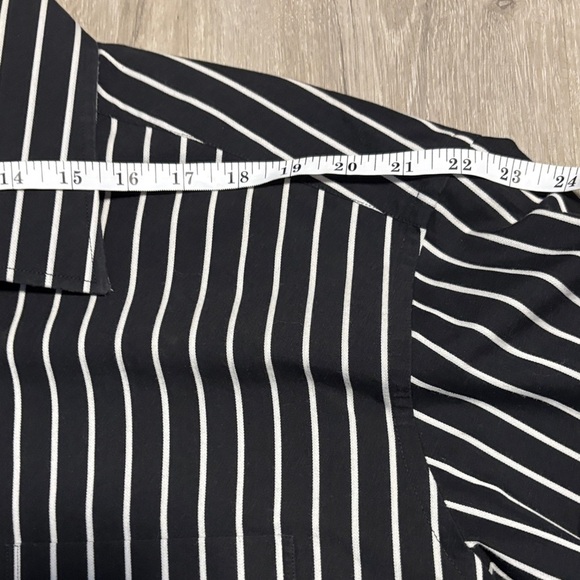 Classic Black and White Striped Men's Shirt - Picture 2 of 3